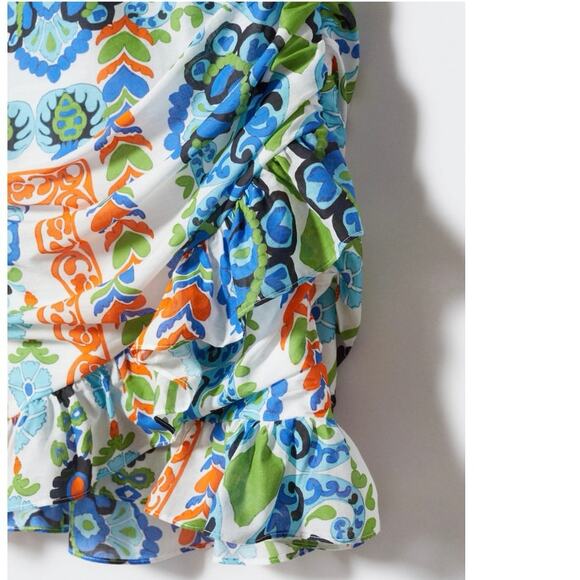 Mango ASYMMETRICAL PLEATED DRESS 100 % cotton excellent condition Sz 10 - Picture 7 of 13